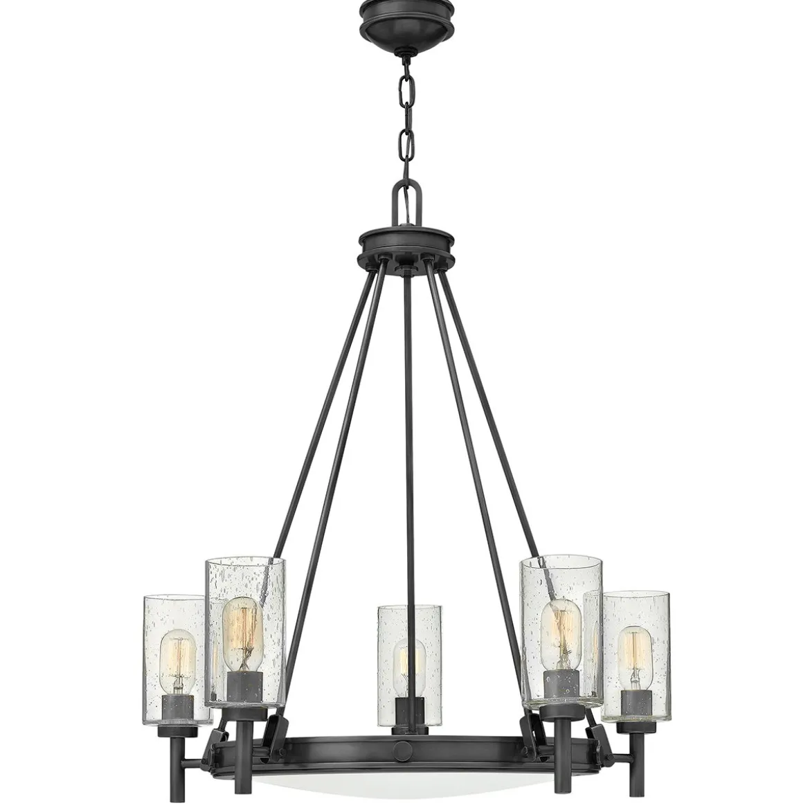 Elstead Lighting Collier 5-Light Kronleuchter 5-flammig Schwarzoxig Saatglas