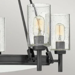 Elstead Lighting Collier 5-Light Kronleuchter 5-flammig Schwarzoxig Saatglas