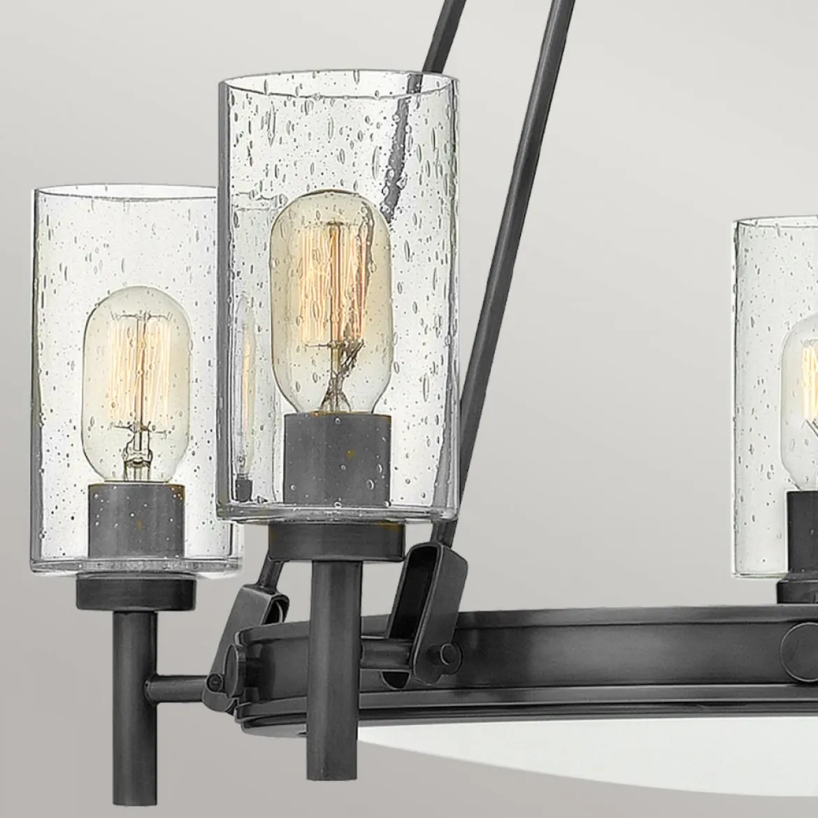 Elstead Lighting Collier 5-Light Kronleuchter 5-flammig Schwarzoxig Saatglas