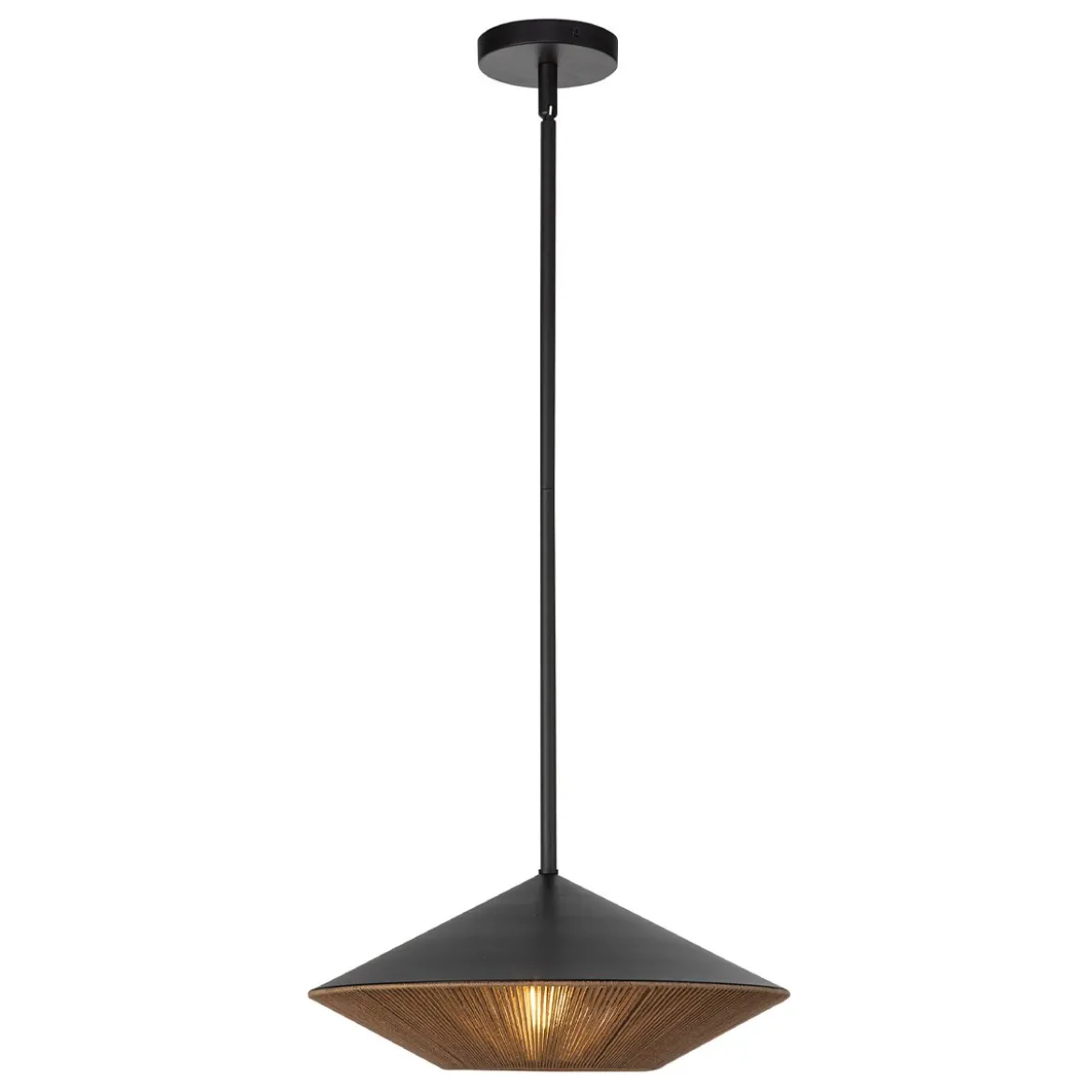 Elstead Lighting Daphne Pendelleuchte 1-flammig Mattschwarz Natur