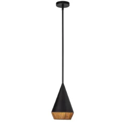 Elstead Lighting Daphne Pendelleuchte klein 1-flammig Mattschwarz Natur
