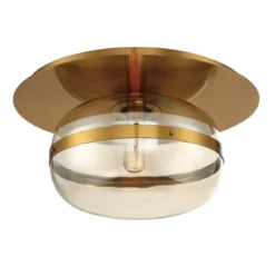 Elstead Lighting Deckenleuchte Nottingham 35cm Antikmessing Bernstein