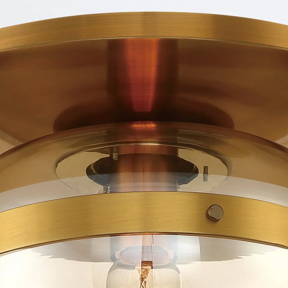 Elstead Lighting Deckenleuchte Nottingham 25cm Antikmessing Bernstein