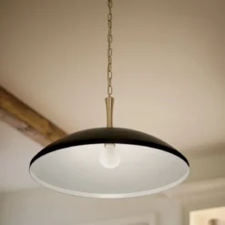 Elstead Lighting Delarosa Pendelleuchte 1-flammig Schwarz Champagnerbronze