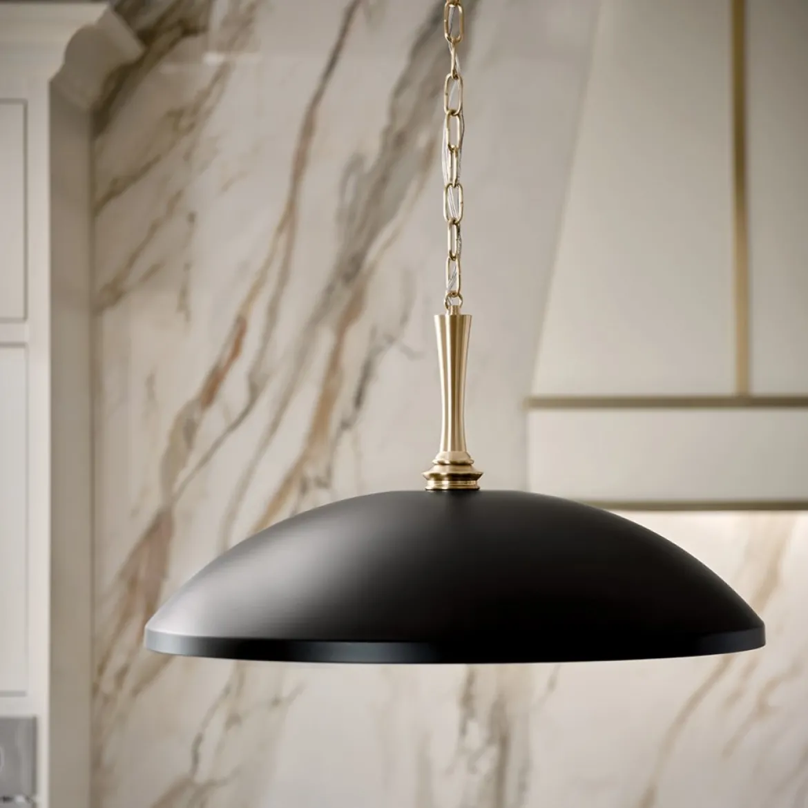 Elstead Lighting Delarosa Pendelleuchte 1-flammig Schwarz Champagnerbronze