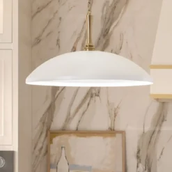 Elstead Lighting Delarosa Pendelleuchte 1-flammig Weiß Champagnerbronze