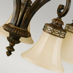 Elstead Lighting Drawing Room Kronleuchter 5-Light Wallnuss Braun E27