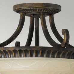 Elstead Lighting Drawing Room Deckenleuchte 2-Light Wallnuss Braun 44cm E27