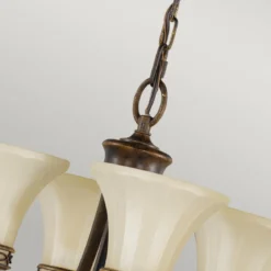 Elstead Lighting Drawing Room Kronleuchter 4-Light Wallnuss Braun E27