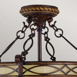Elstead Lighting Drawing Room Deckenleuchte 2-Light Wallnuss Braun 39cm E27
