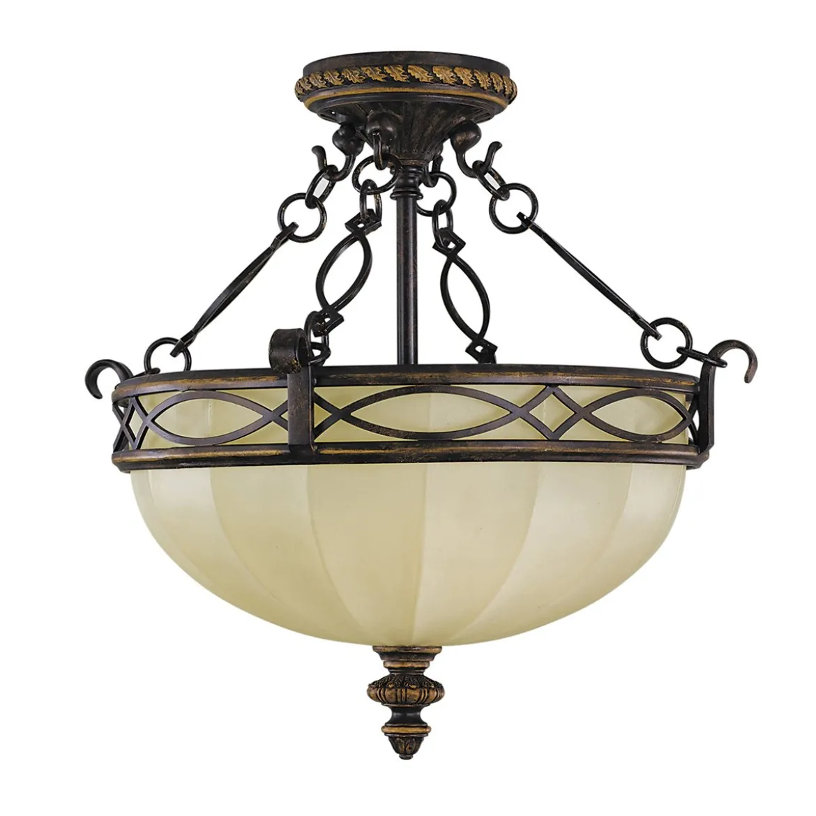 Elstead Lighting Drawing Room Deckenleuchte 2-Light Wallnuss Braun 39cm E27