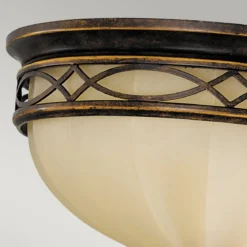Elstead Lighting Drawing Room Deckenleuchte 3-Light Wallnuss Braun 36cm E27