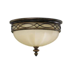 Elstead Lighting Drawing Room Deckenleuchte 3-Light Wallnuss Braun 36cm E27
