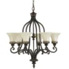 Elstead Lighting Drawing Room Kronleuchter 6-Light Wallnuss Braun E27