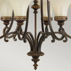 Elstead Lighting Drawing Room Kronleuchter 6-Light Wallnuss Braun E27