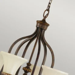 Elstead Lighting Drawing Room Kronleuchter 6-Light Wallnuss Braun E27