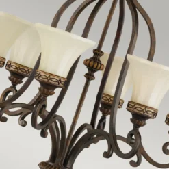 Elstead Lighting Drawing Room Kronleuchter 6-Light Wallnuss Braun E27