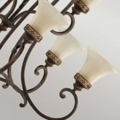 Elstead Lighting Drawing Room Kronleuchter 9-Light Wallnuss Braun E27