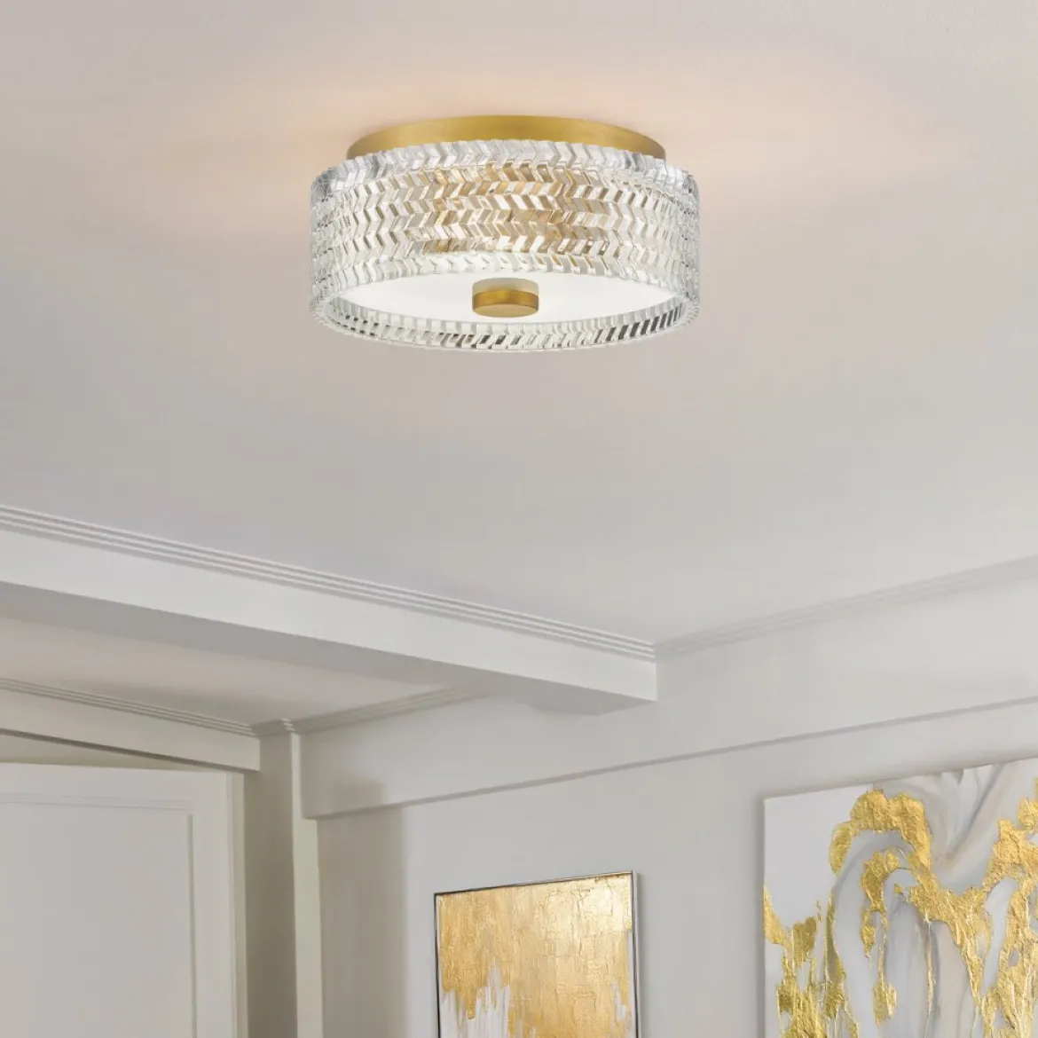 Elstead Lighting Elle Deckenleuchte 2-flammig 30cm Messing