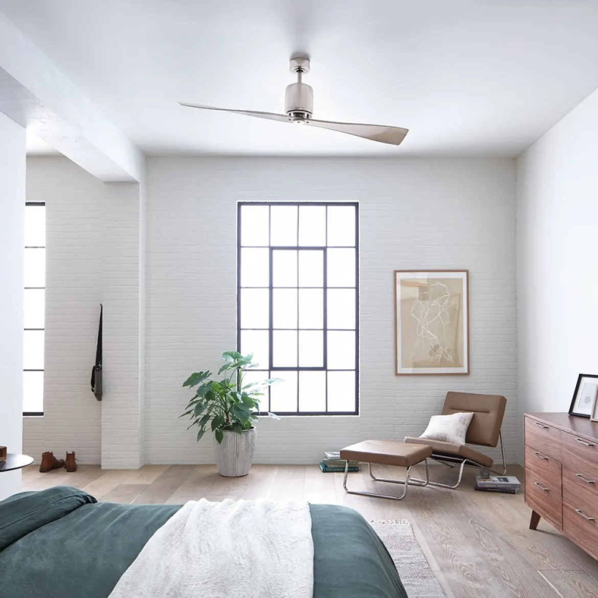 Elstead Lighting Ferron Deckenventilator Nickel poliert