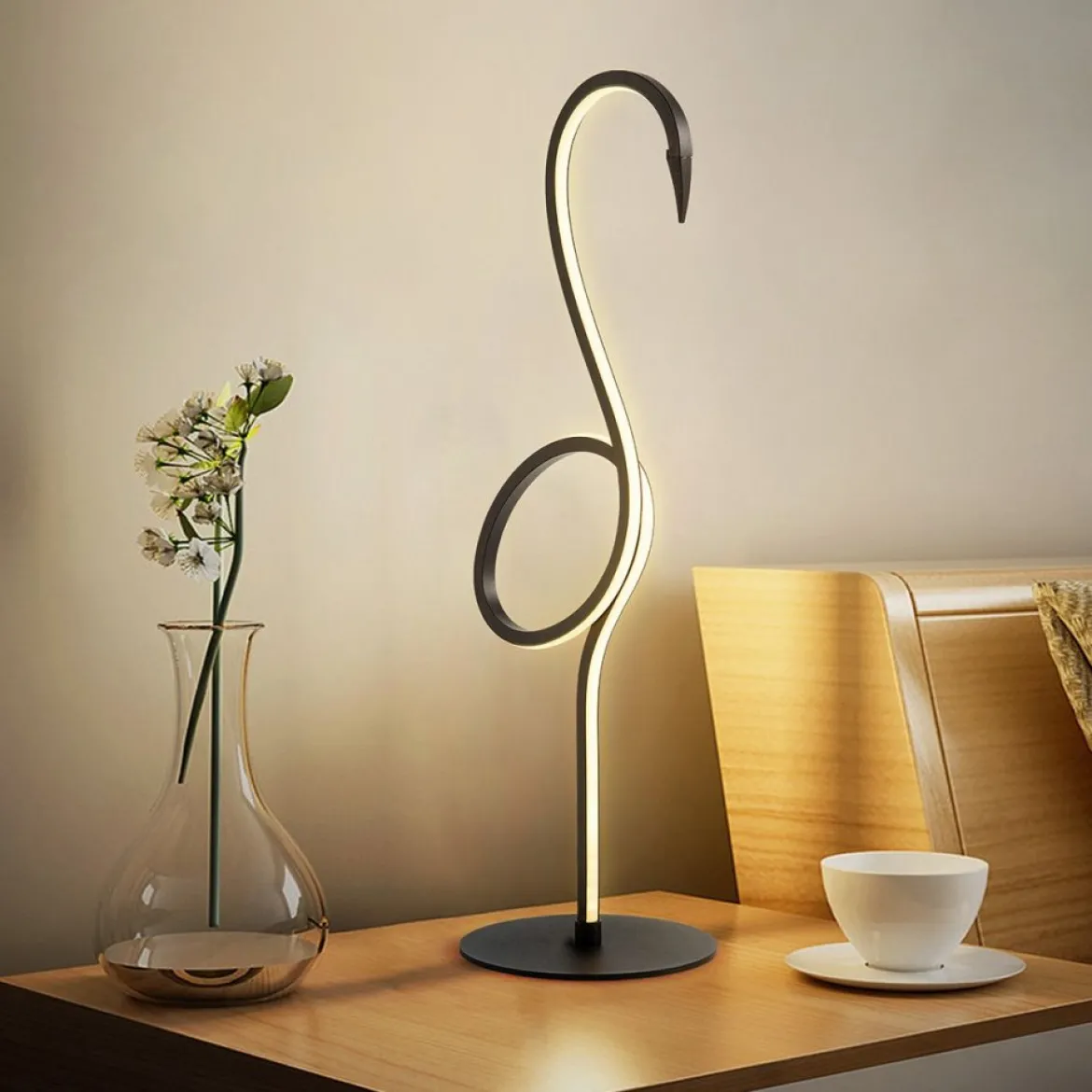Elstead Lighting Flamingo LED Tischleuchte schwarz 3000K