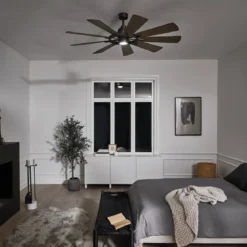 Elstead Lighting Gentry Deckenventilator LED Zink Holz