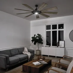 Elstead Lighting Gentry XL Deckenventilator LED Zink Holz
