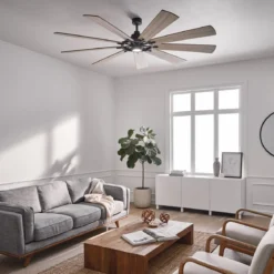 Elstead Lighting Gentry XL Deckenventilator LED Zink Holz