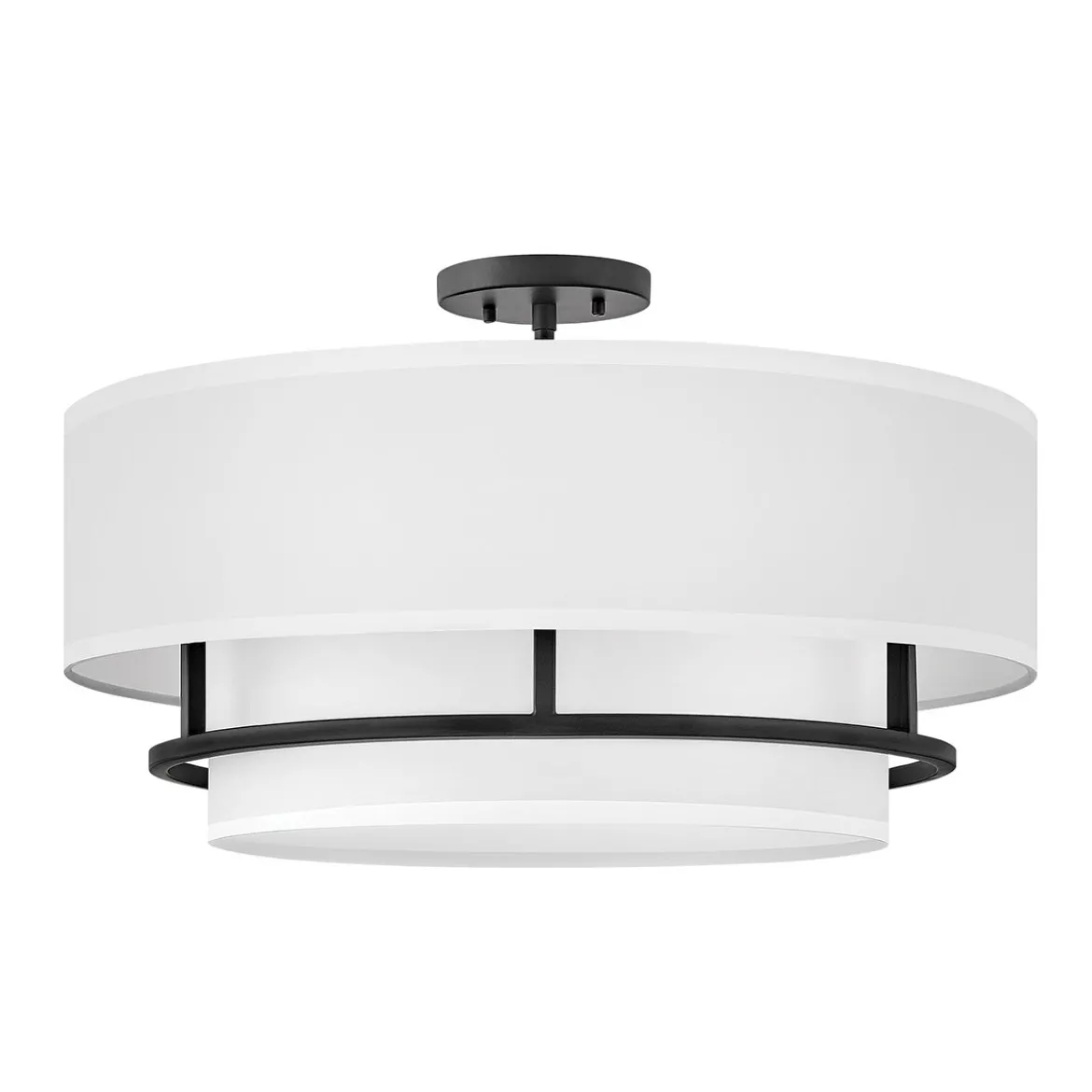 Elstead Lighting Graham Deckenleuchte Duo Mount Large 4-Light Schwarz Altweiß E14