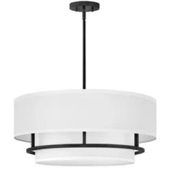 Elstead Lighting Graham Deckenleuchte Duo Mount Large 4-Light Schwarz Altweiß E14