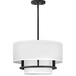 Elstead Lighting Graham Deckenleuchte Duo Mount Medium 3-Light Schwarz Altweiß E14