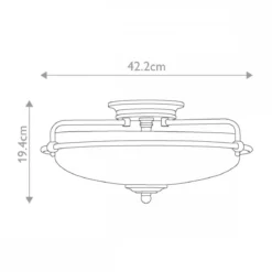 Elstead Lighting Griffin Deckenleuchte Chrom Glas opal
