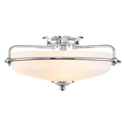 Elstead Lighting Griffin Deckenleuchte Chrom Glas opal