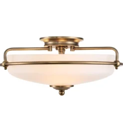 Elstead Lighting Griffin Deckenleuchte Messing Glas opal