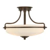 Elstead Lighting Griffin 3-Light Semi-Flush Light Deckenleuchte Bronze Opal