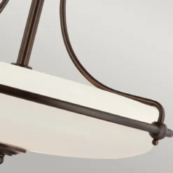 Elstead Lighting Griffin 3-Light Semi-Flush Light Deckenleuchte Bronze Opal