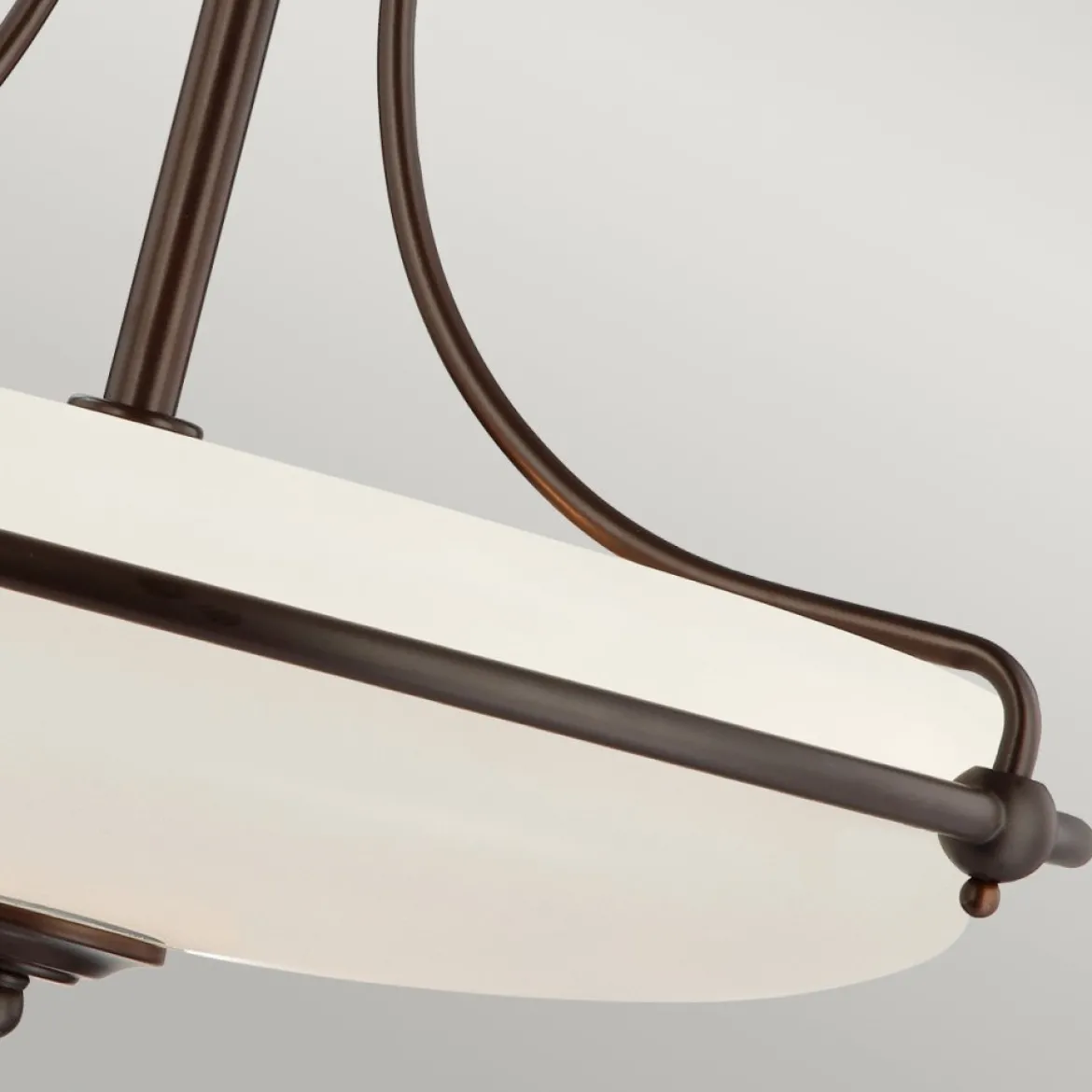 Elstead Lighting Griffin 3-Light Semi-Flush Light Deckenleuchte Bronze Opal