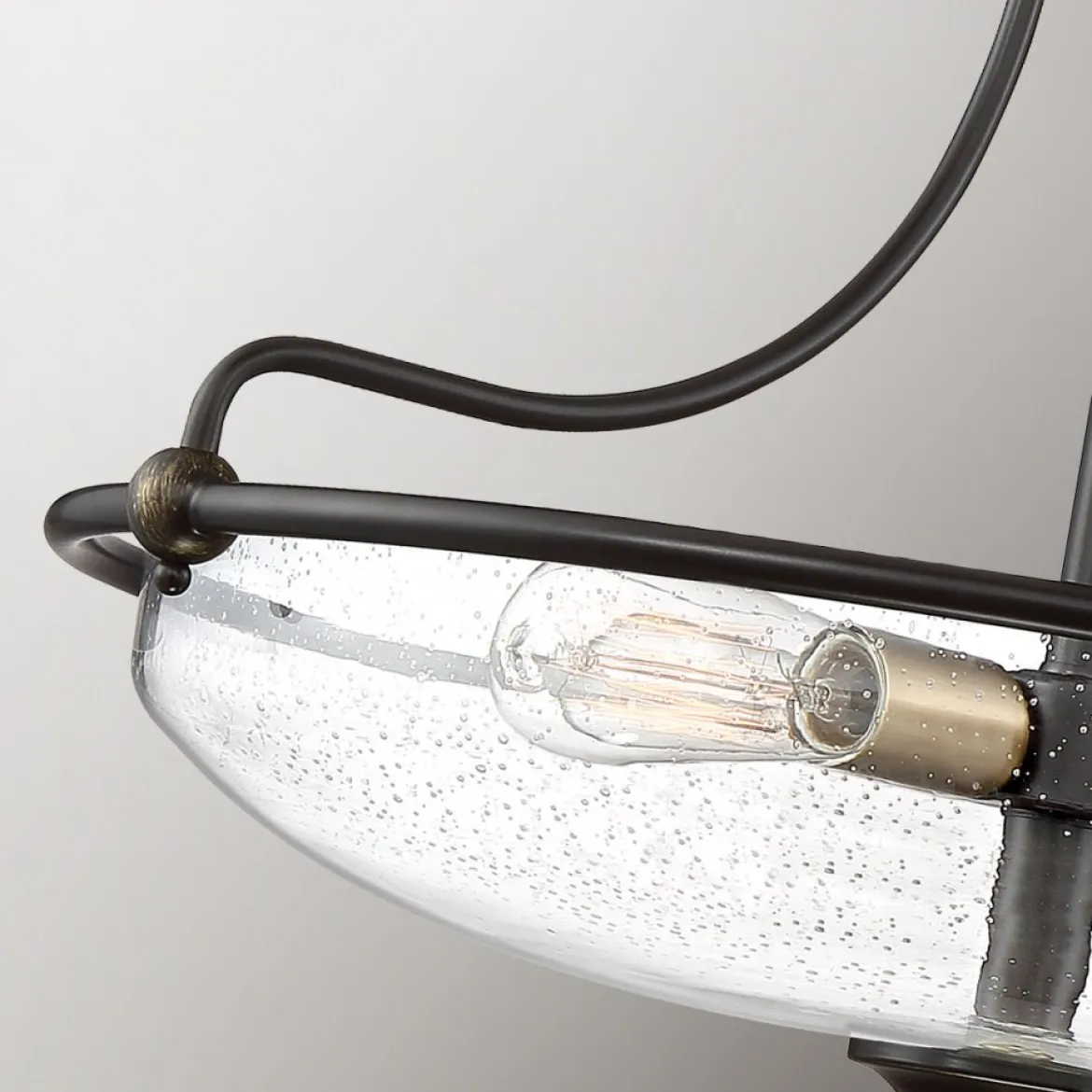 Elstead Lighting Griffin 3-Light Semi-Flush Light Deckenleuchte Bronze Glas