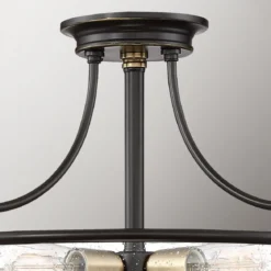 Elstead Lighting Griffin 3-Light Semi-Flush Light Deckenleuchte Bronze Glas