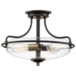 Elstead Lighting Griffin 3-Light Semi-Flush Light Deckenleuchte Bronze