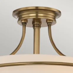 Elstead Lighting Griffin 3-Light Semi-Flush Light Deckenleuchte Messing