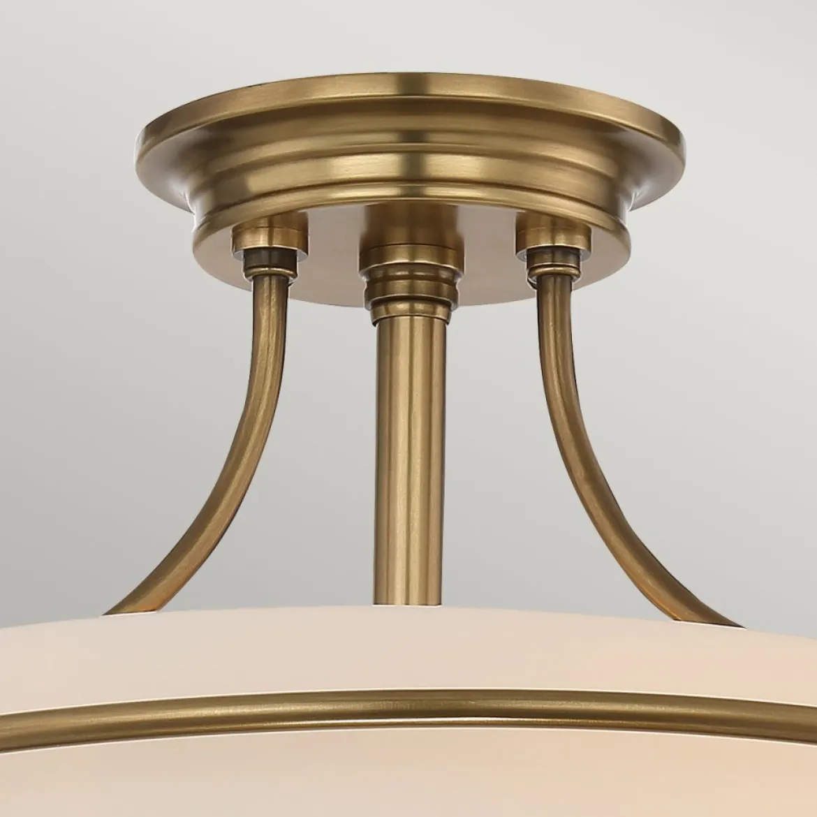 Elstead Lighting Griffin 3-Light Semi-Flush Light Deckenleuchte Messing
