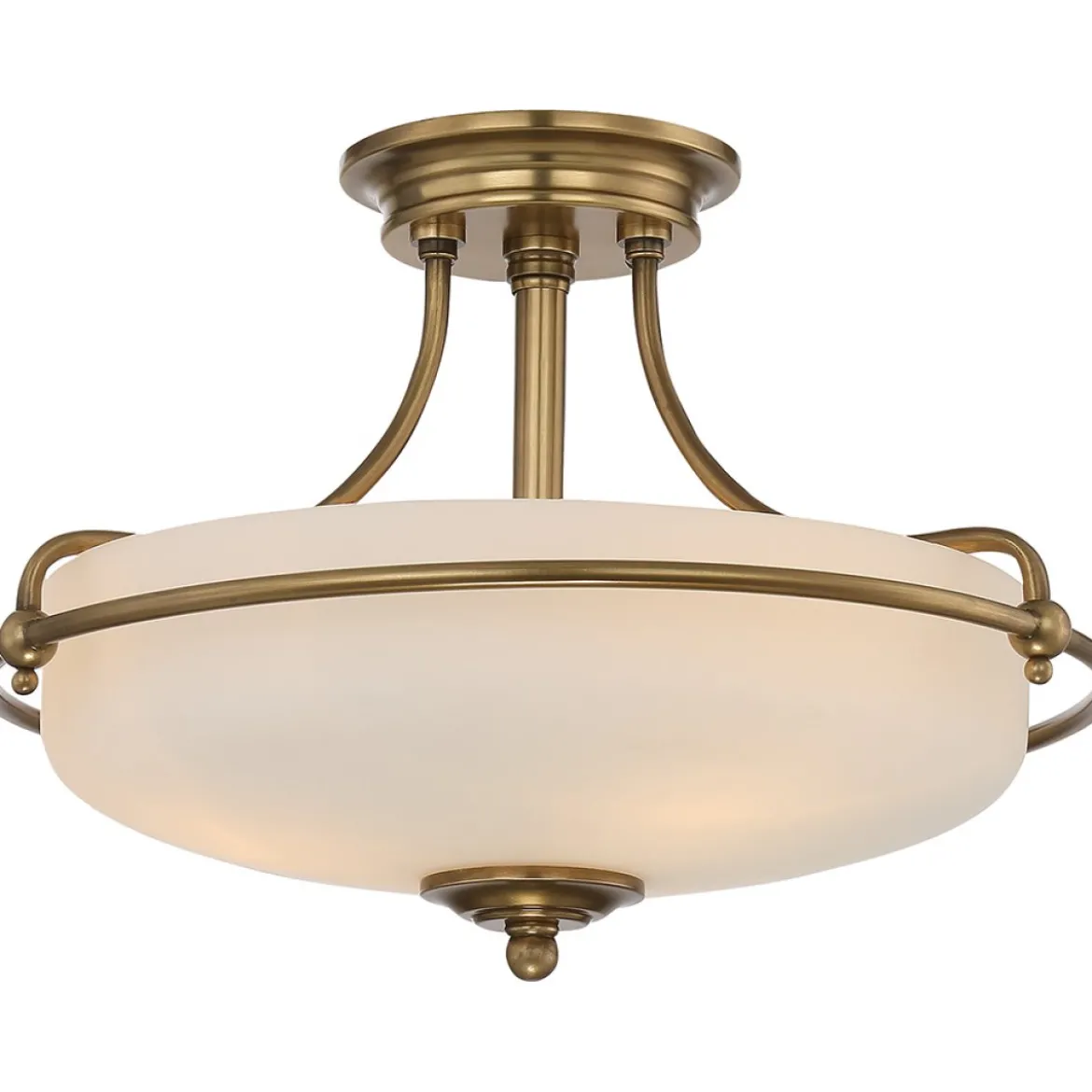 Elstead Lighting Griffin 3-Light Semi-Flush Light Deckenleuchte Messing