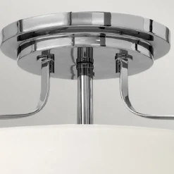 Elstead Lighting Harper Deckenleuchte Semi-Flush Small Chrom poliert Opalglas E27