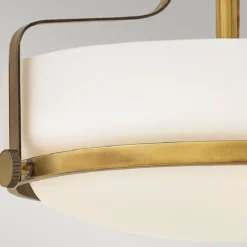 Elstead Lighting Harper Deckenleuchte Semi-Flush Small Messing Opalglas E27