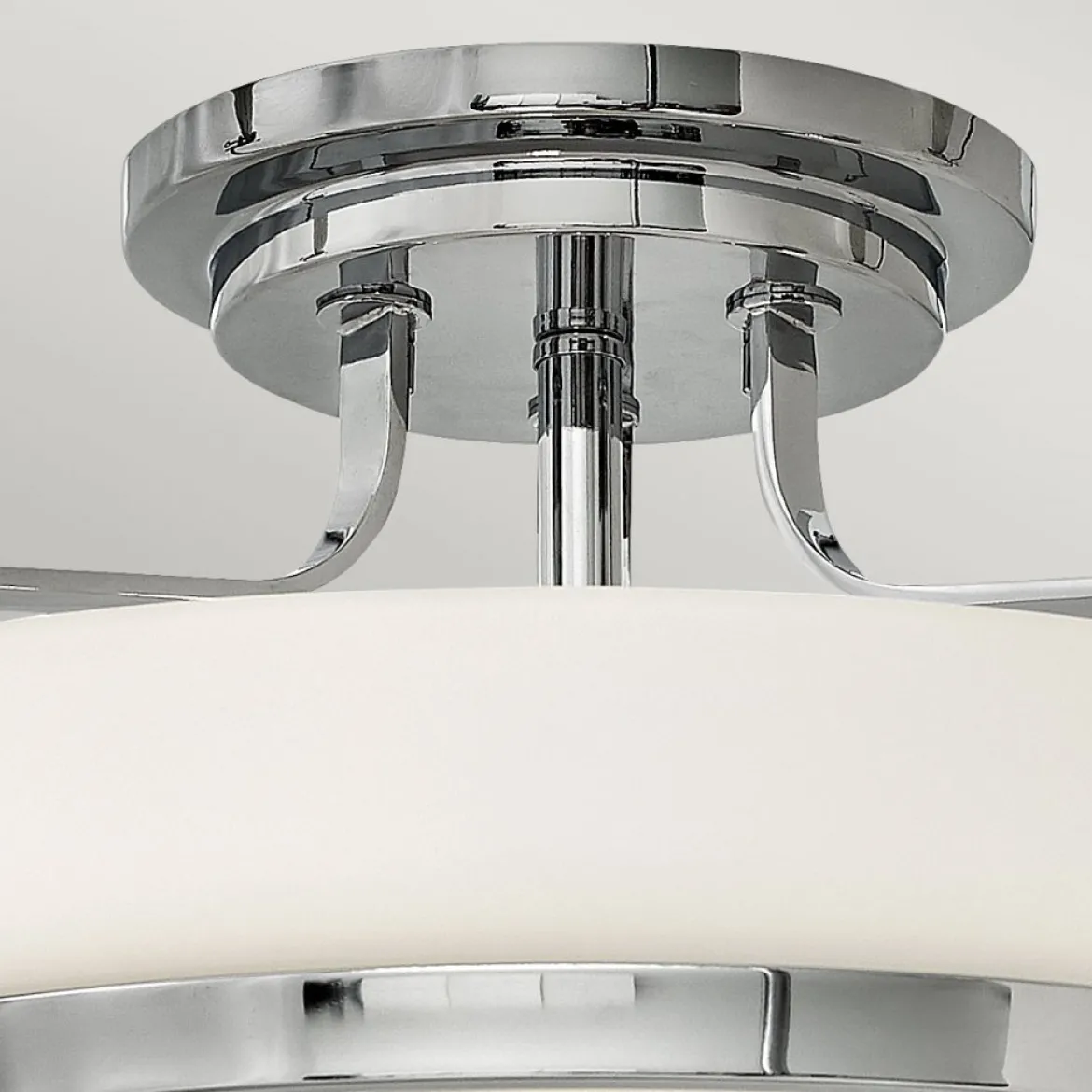 Elstead Lighting Harper Deckenleuchte Semi-Flush Medium 3-Light Chrom poliert Opalglas E27