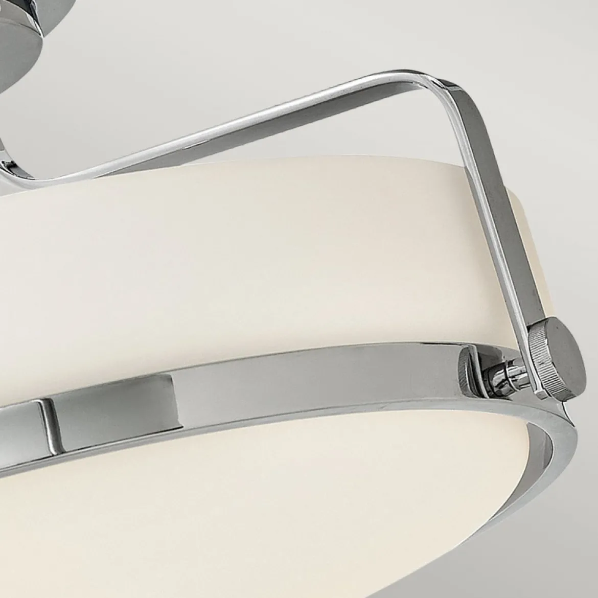 Elstead Lighting Harper Deckenleuchte Semi-Flush Medium 3-Light Chrom poliert Opalglas E27