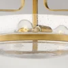 Elstead Lighting Harper Deckenleuchte Semi-Flush Medium 3-Light Messing Klarglas E27