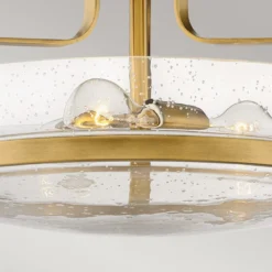 Elstead Lighting Harper Deckenleuchte Semi-Flush Medium 3-Light Messing Klarglas E27