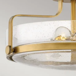 Elstead Lighting Harper Deckenleuchte Semi-Flush Medium 3-Light Messing Klarglas E27